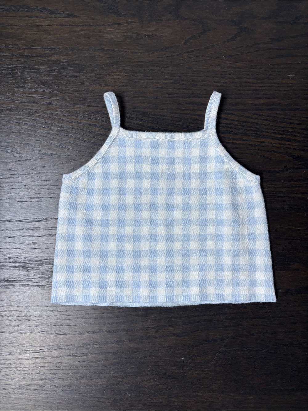 Zara Blue and White Gingham Tank Top
